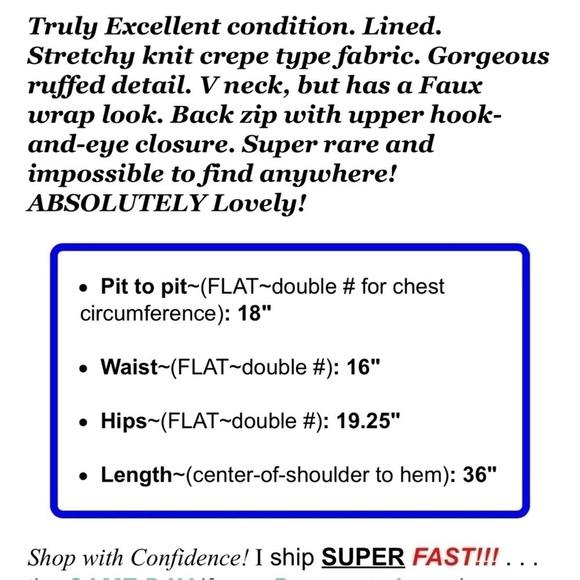 Lauren Ralph Lauren Sz 4 Black Ruffled Neck Faux Wrap Crepe Knit Sheath Dress - Picture 2 of 7